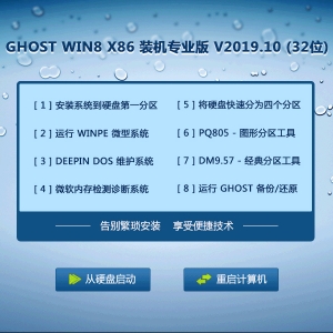 GHOST WIN8 X86 装机专业版 V2019.10 (32位)
